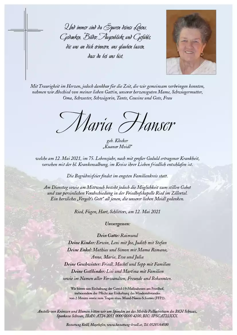 Parte von Maria Hanser